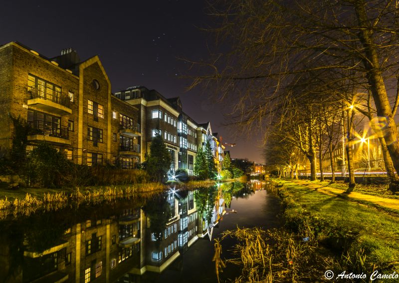 odraz, vodní, kanál, noc, voda, Příroda odraz, vodní, kanál, noc, voda, Příroda