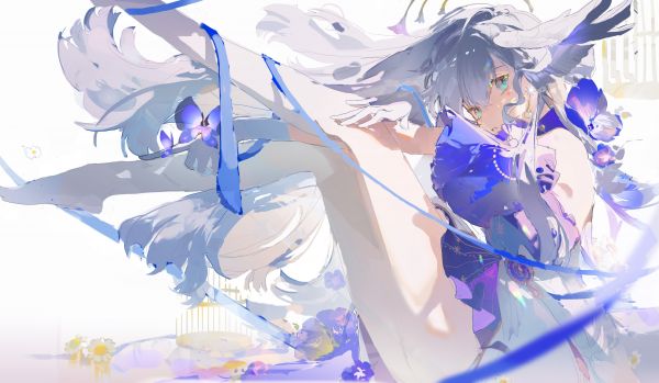 artwork,anime,anime girls,Honkai Star Rail,Robin Honkai Star Rail,gray hair