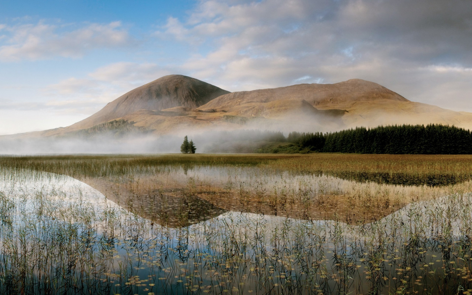krajina, kopec, jezero, Příroda, odraz, tráva, ráno, divočina, tundra, plošina, step, mokřadní, mrak, hora, svítání, lučina, 1920x1200 px, prérie, bažina, jezero, místo výskytu, přírodní prostředí, atmosférický jev, landform, geografický rys, ekosystém, tráva rodina, klesl, badlands, bažina