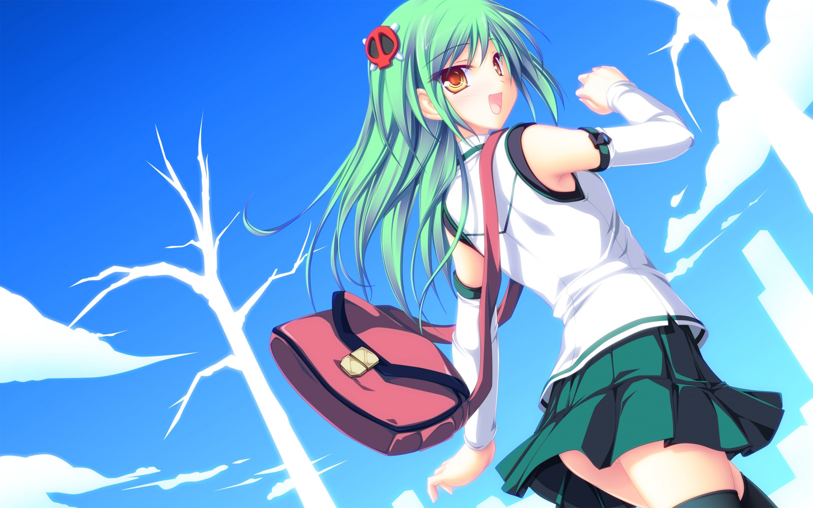 illustration, anime, himmel, tegneserie, Glæde, taske, Suzukaze ingen Smelt, Enomoto Yoshika, pige, bevægelse, mangaka, tenmaso