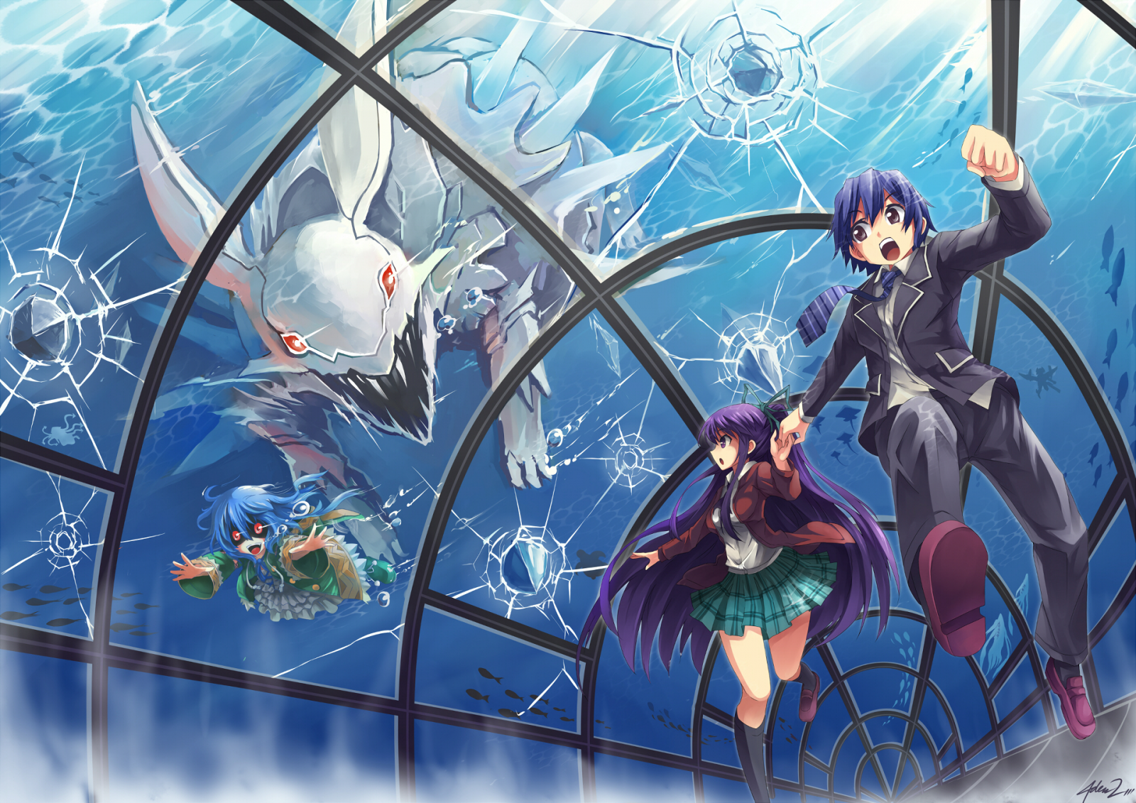 ภาพประกอบ, อะนิเมะ, วันที่สด, Yatogami Tohka, โยชิโนะ, Itsuka Shidou, ภาพหน้าจอ, วอลล์เปเปอร์คอมพิวเตอร์