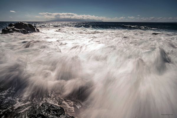 sea, sunlight, landscape, water, rock, shore