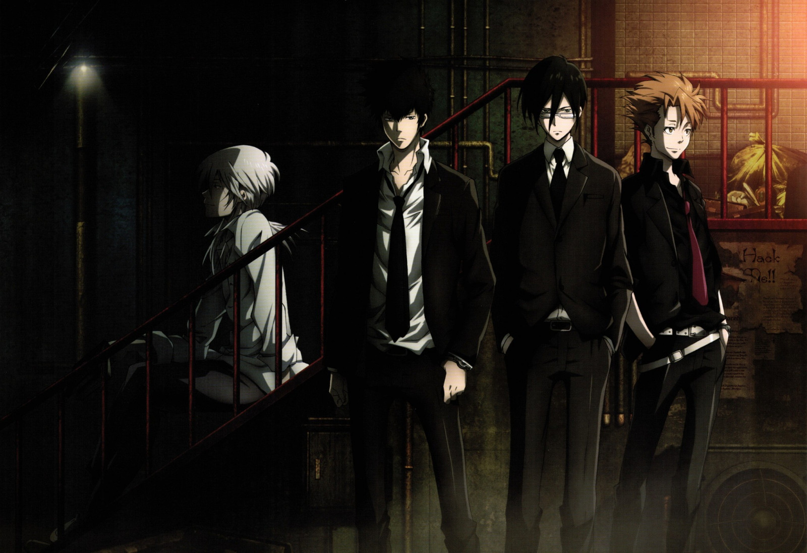 anime, Psycho Pass, Shinya Kogami, darkness, screenshot, performance art, 2048x1404 px