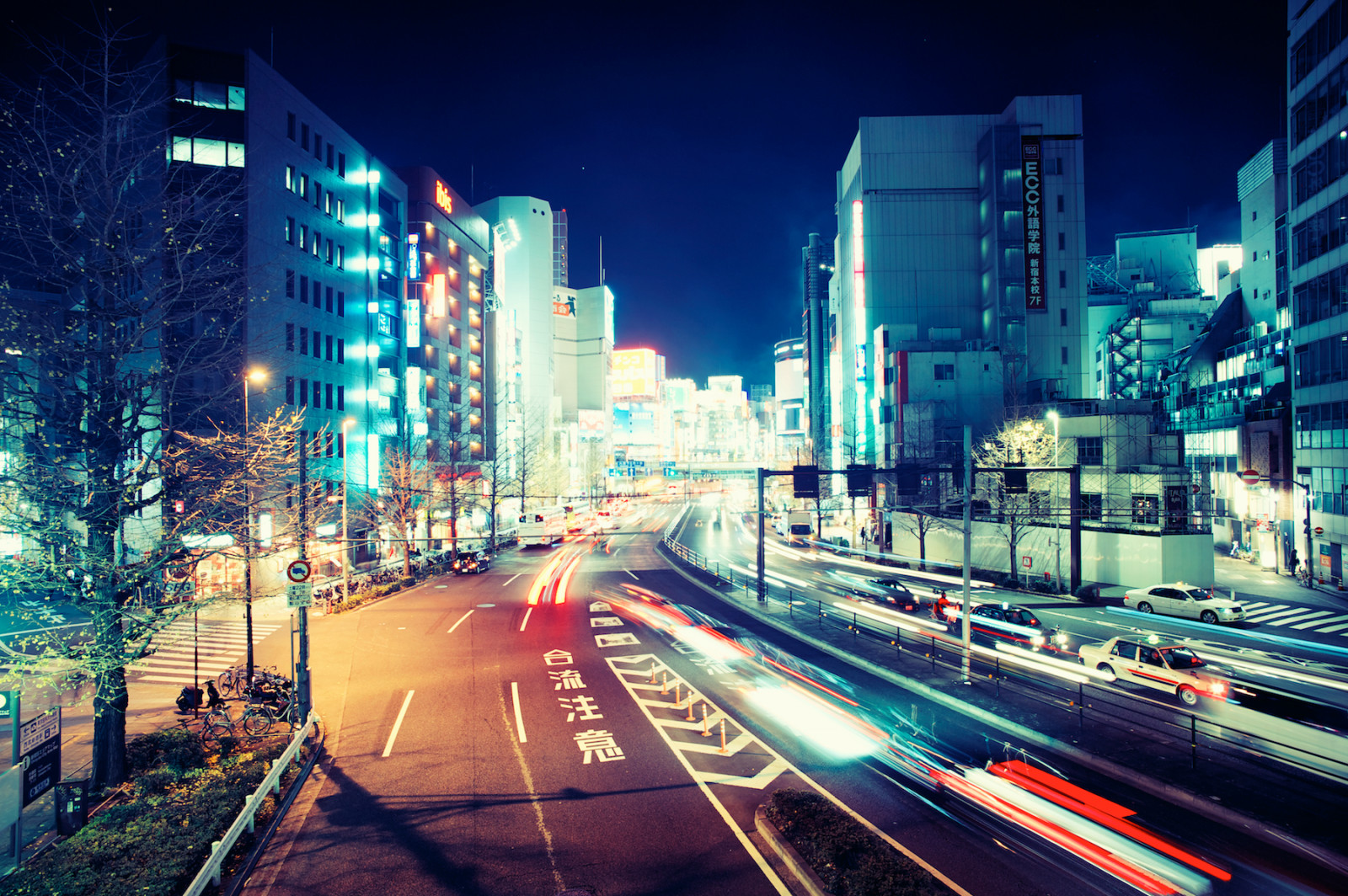 Wallpaper Japan, lights, city, street, cityscape, night, neon