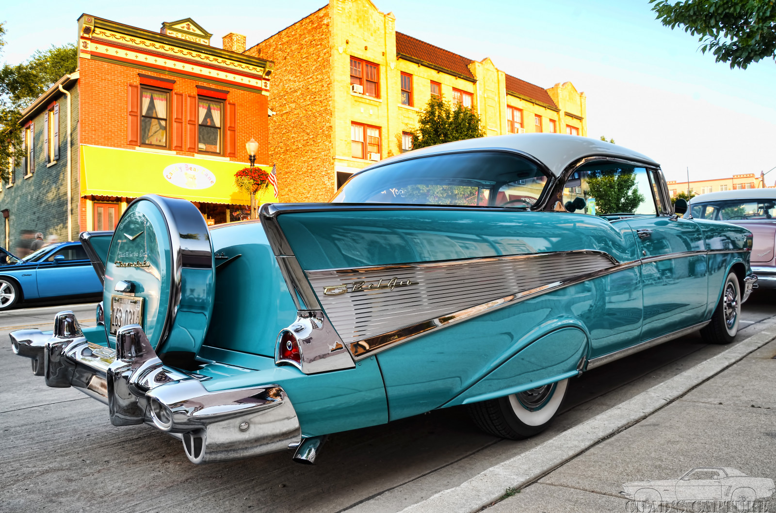 Wallpaper white, blue, Illinois, Vintage car, classic car, Chevrolet