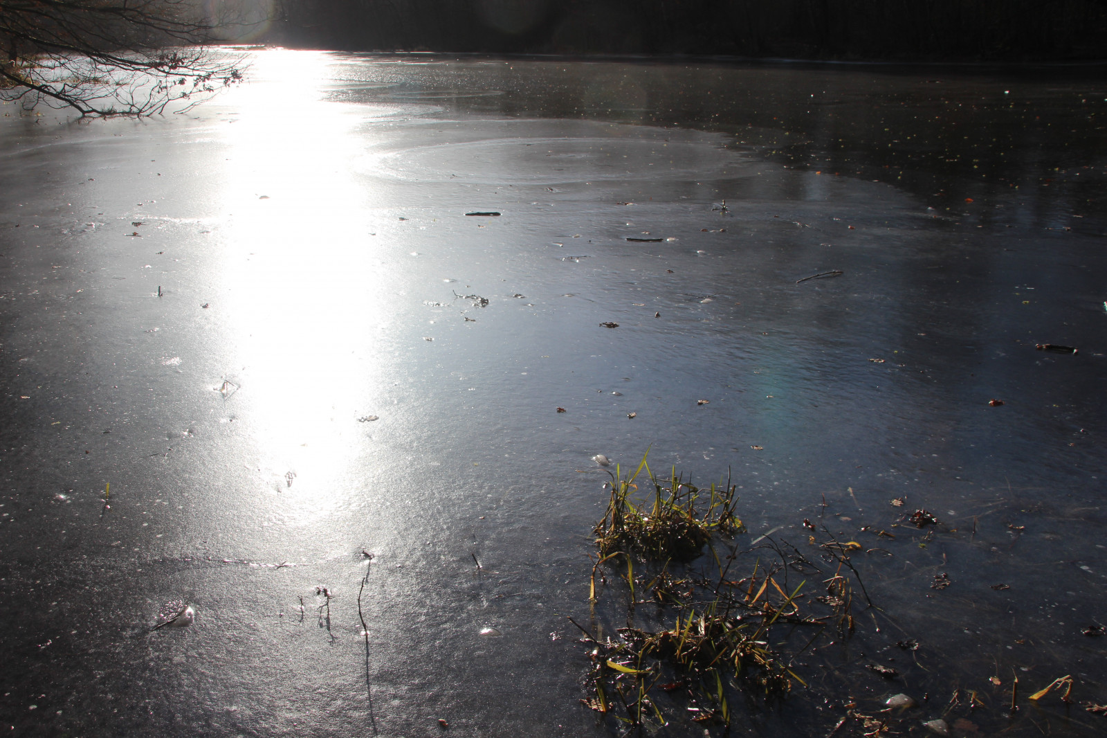 sollys, nat, vand, afspejling, sne, vinter, regn, is, morgen, 2015, Fryser, lys, vejr, mørke, sonne, eis, atmosfærisk fænomen, Sonnenlicht, Stausee
