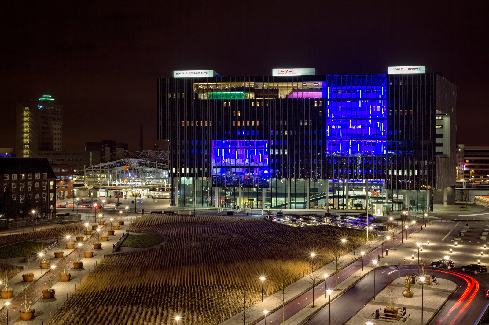 Wallpaper Level, leiden, Netherlands, nederland, night, lights, cityscape, citylandscape