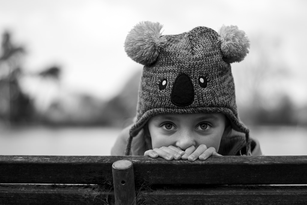 parkere, New Zealand, Christchurch, pige, monokrom, ansigt, bænk, Mono, hoved, Sæde, datter, Canterbury, Hagley, grantbeedie