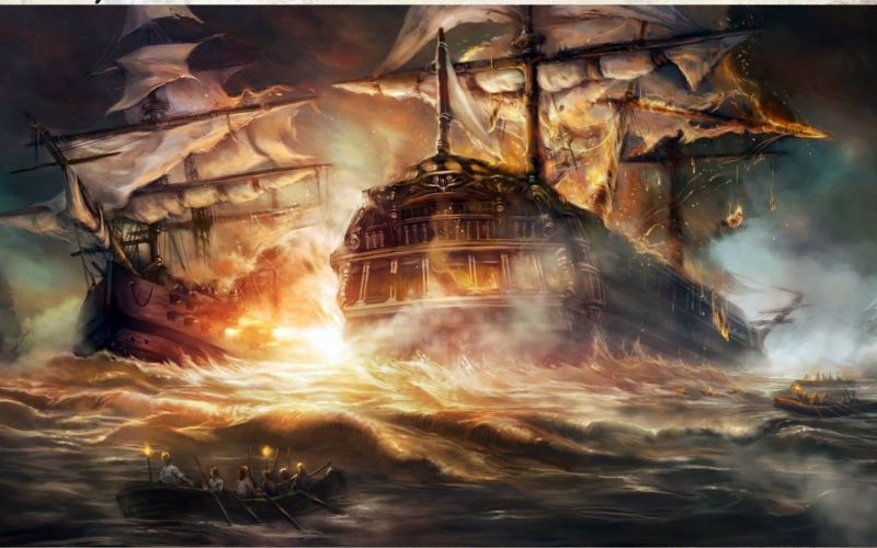 1920x1200 px, UMĚNÍ, umělecká díla, loď, fantazie, oceán 1920x1200 px, UMĚNÍ, umělecká díla, loď, fantazie, oceán