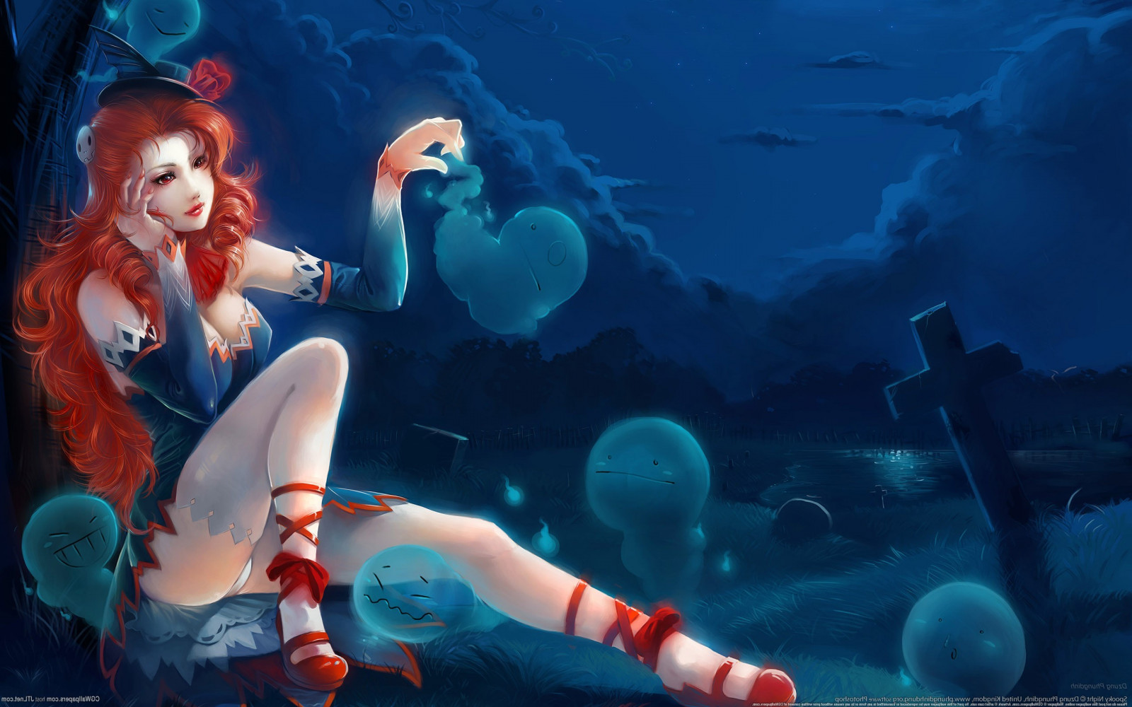 fantasy umenie, anime, umelecké diela, Modrá, podvodné, screenshot, 2560x1600 px, počítač tapeta, vymyslená postava, mýtické zviera