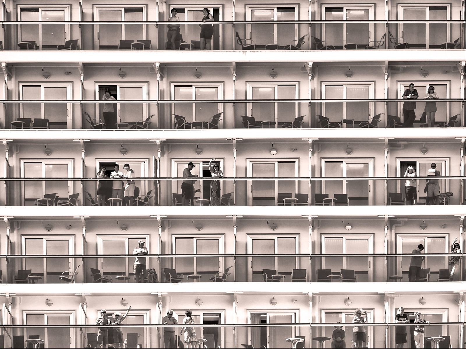 dovolená, lidé, Černý a bílý, Florida, Fort Lauderdale, výletní loď, 0414, Rubyprincess