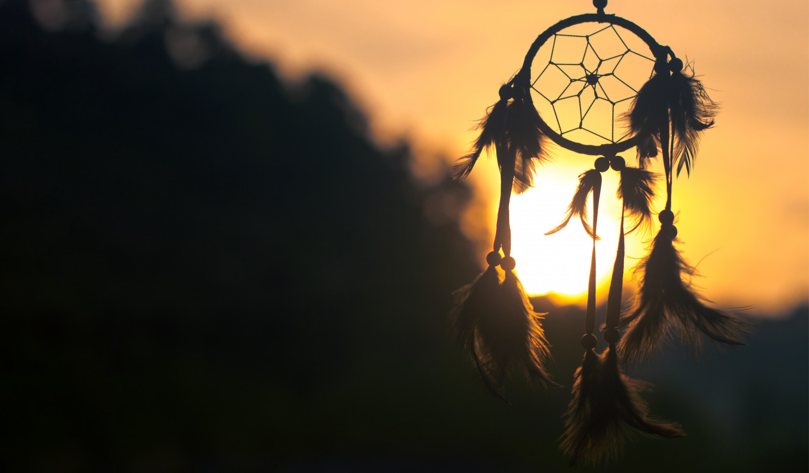 apus de soare, dreamcatchers, peisaj, galben