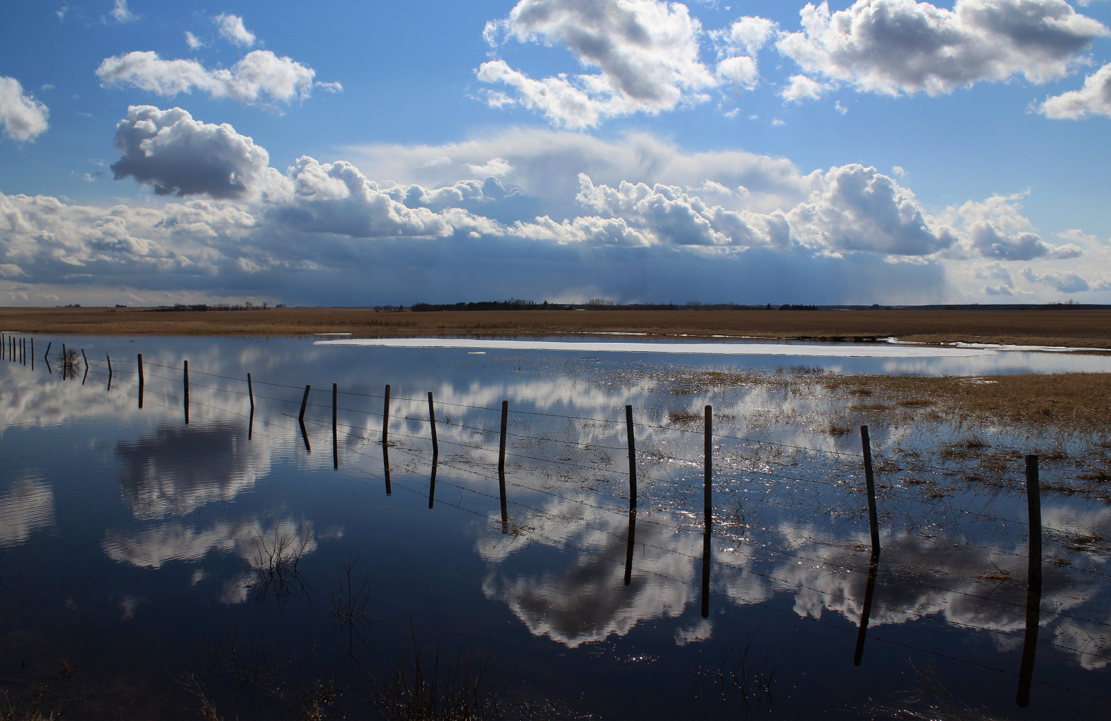 nebe, Kanada, voda, krása, mraky, Kánon, odrazy, venkov, jaro, Alberta, pátek, louky, Backroads, Gravelroadphotography, happyfencefriday