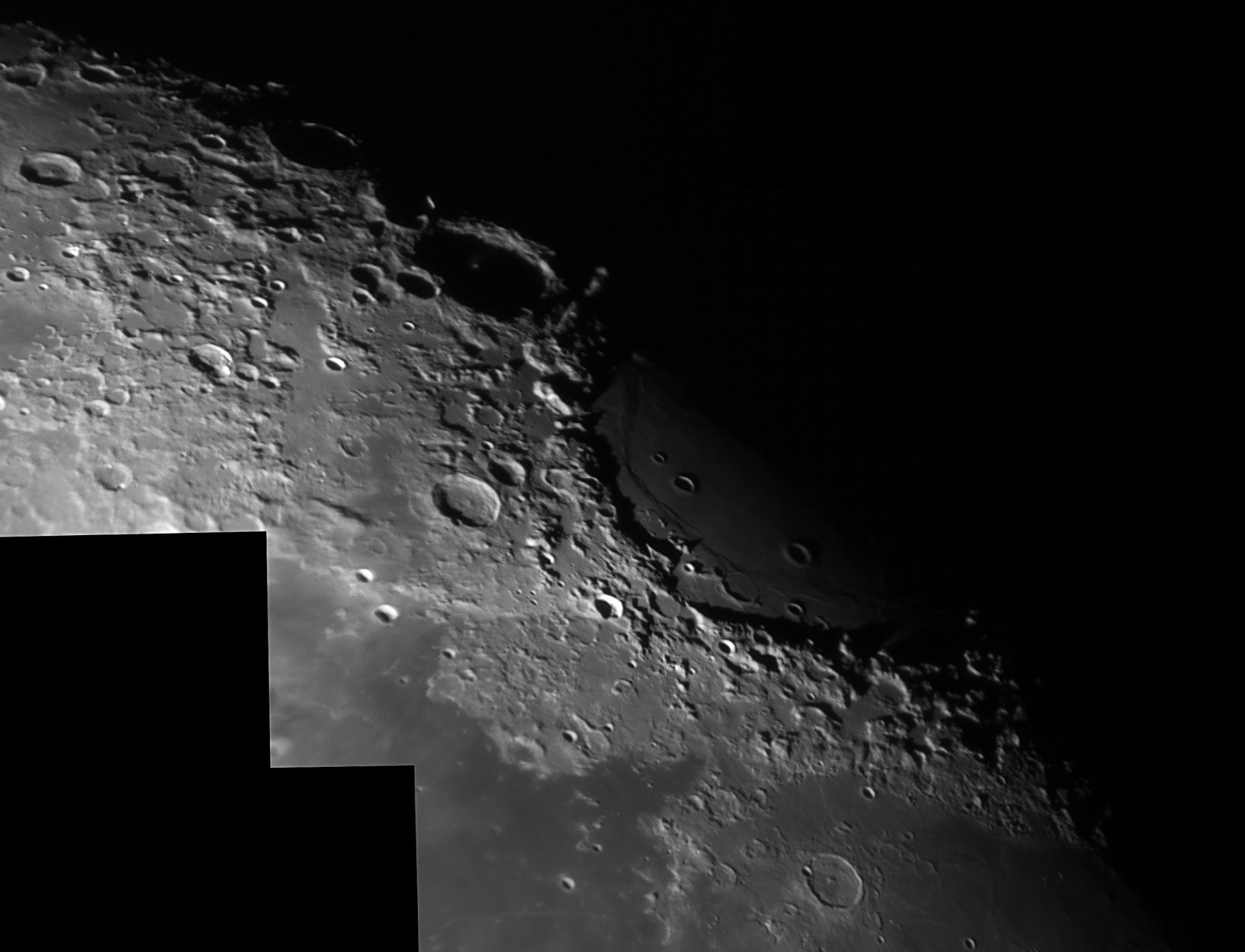 Londýn, černobílý, prostor, Měsíc, atmosféra, astronomie, tma, astrophotography, Černý a bílý, monochromatické fotografování, vesmír, astronomický objekt, krátery, Mare Crisium, edgehd11, asi174mm, CELESTRON, Sluneční Soustava