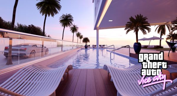 car,Grand Theft Auto Vice City,Grand Theft Auto,beach,swimming pool,resort