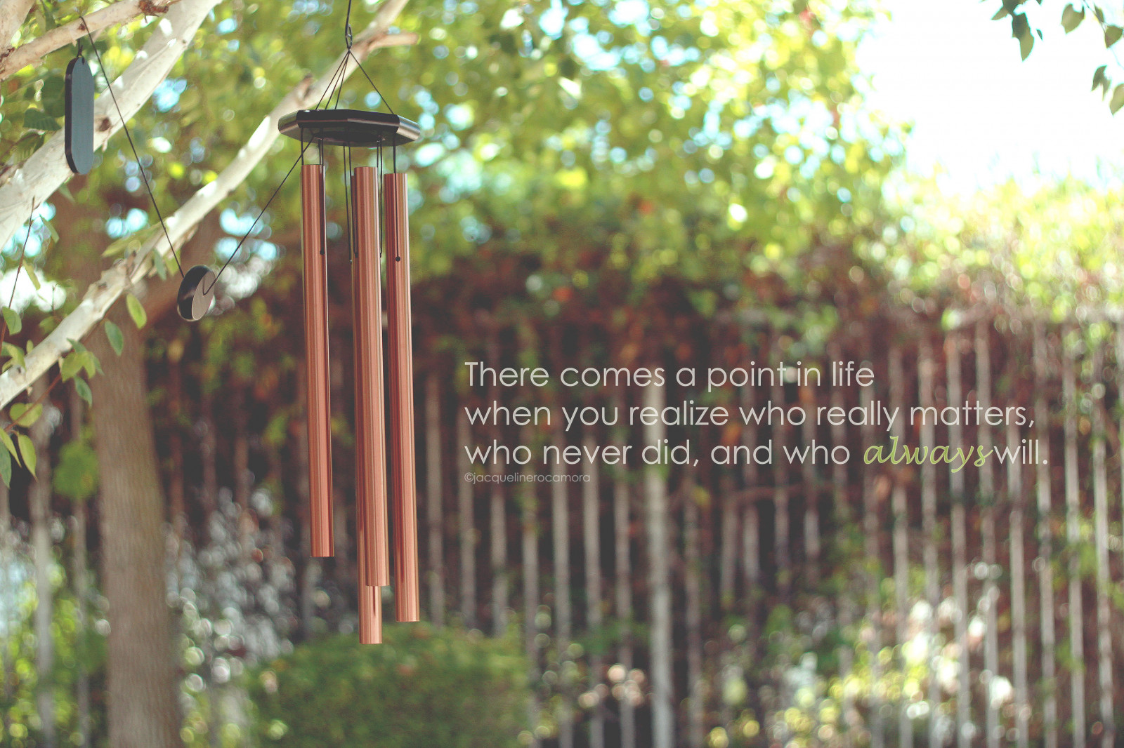 Wallpaper blue, green, nature, backyard, wind, bokeh, outdoor, quote