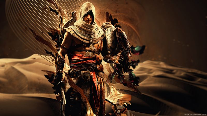 Assassin`s Creed,Assassins creed origins,jocuri video,3840x2160 px,vultur