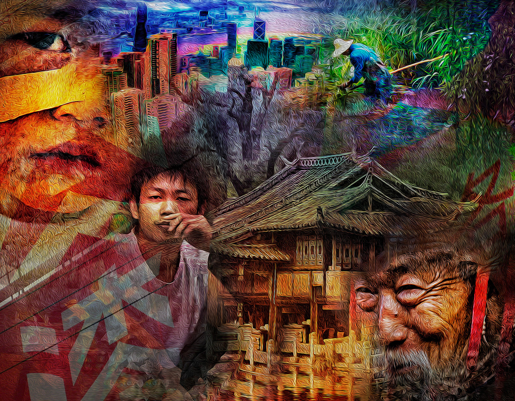 Wallpaper : face, painting, Asia, China, collage, texture, Chinese