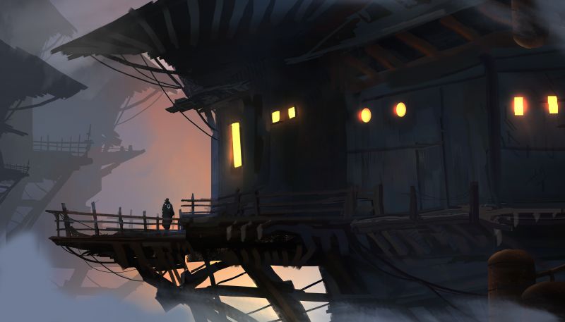 digitális művészet, épület, Treehouses, sötétség, screenshot, pc játék digitális művészet, épület, Treehouses, sötétség, screenshot, pc játék