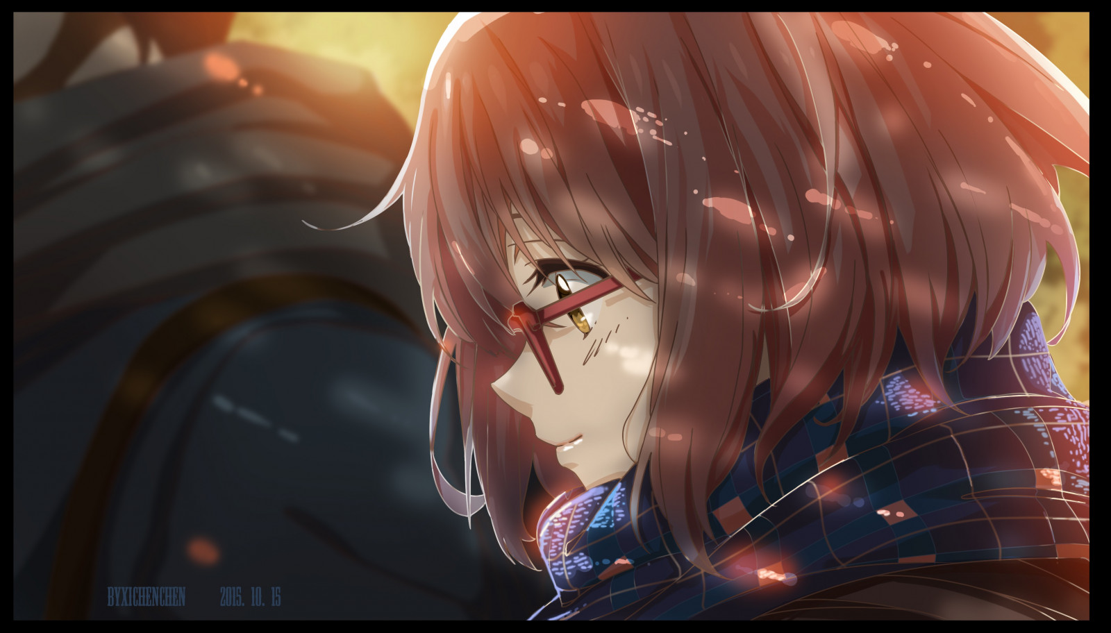 anime, anime dívky, brýle, Kyoukai no Kanata, Kuriyama Mirai, šátek, Snímek obrazovky, počítač tapeta, mangaka