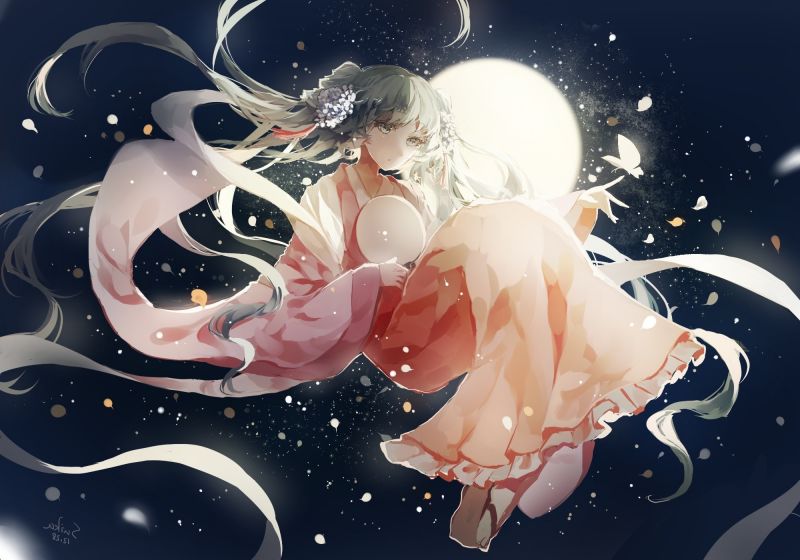 εικονογράφηση, anime, πεταλούδα, Vocaloid, Hatsune Miku, twintails