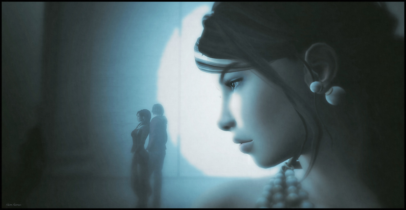 portrét, fotografování, profil, černé vlasy, dívka, krása, oko, člověk, tma, upřený pohled, druhý život, sguardo, počítač tapeta, Černý a bílý, prázdný, perso, Liteblue, Oltranza, cg artwork