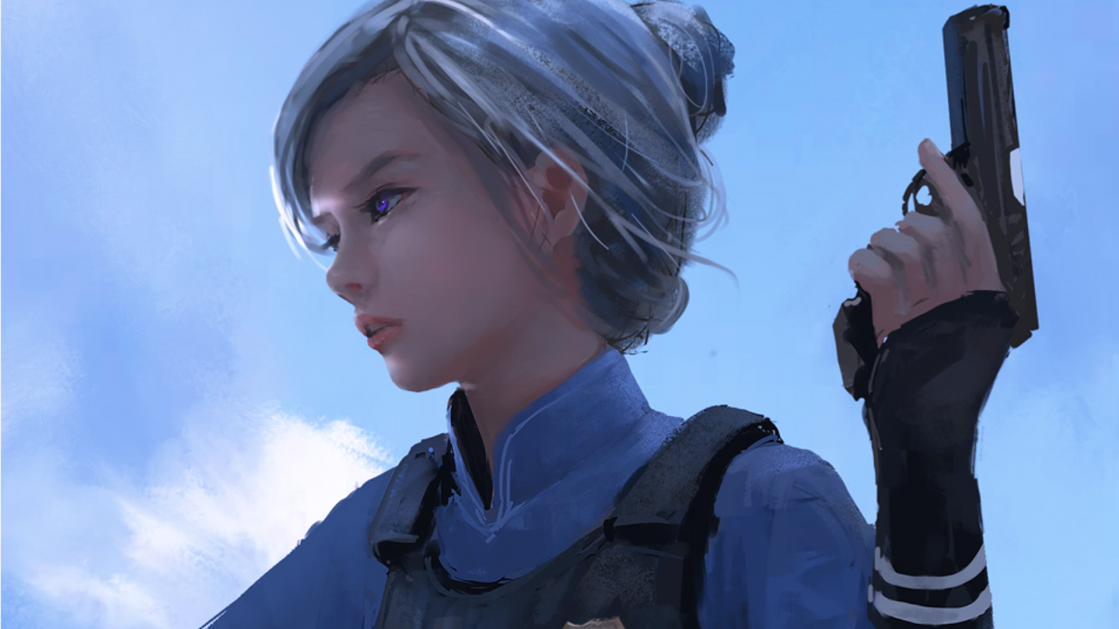 policie, pistole, anime, nebe, modrý, Zootopia, Judy Hoppsová, oblečení, dáma, kostým, Snímek obrazovky