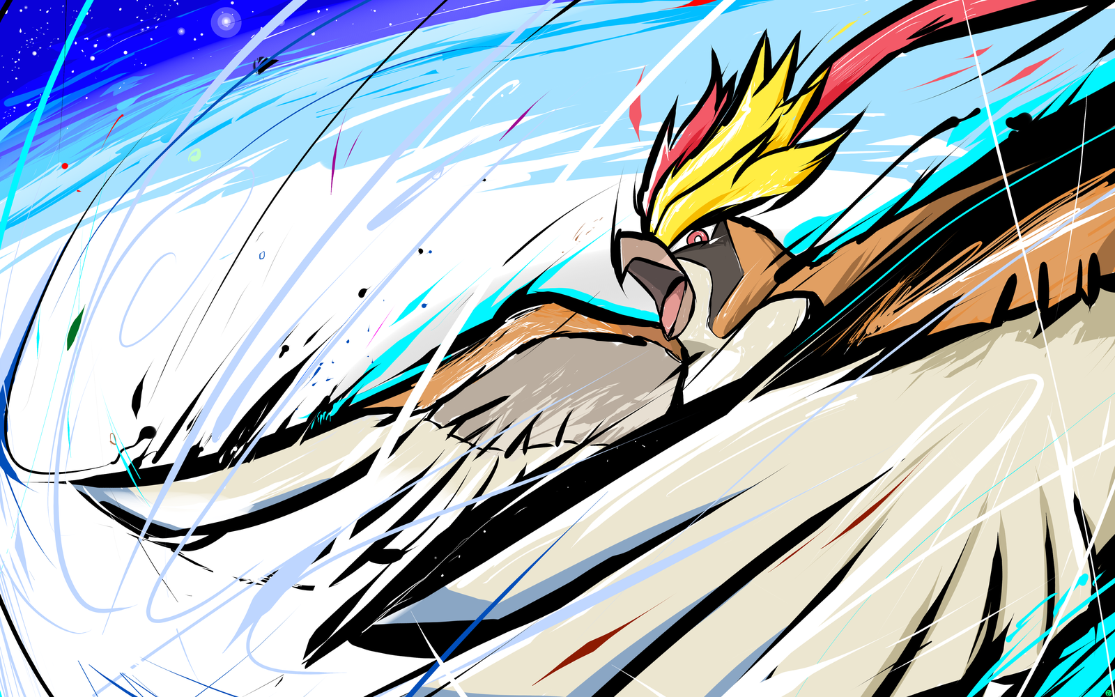 illustrazione, anime, Pok mon, ishmam, Pidgeot, Mega Pidgeot, ARTE, linea, schizzo, arte Moderna, fumetto