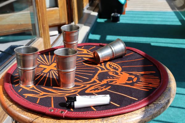 shot glass,Jagermeister,lighter,leather,leathercraft,handmade