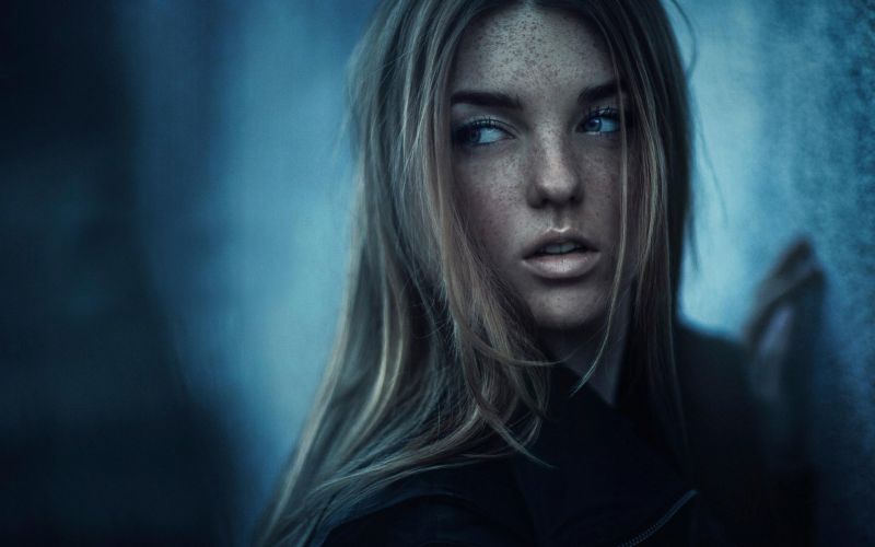 women, portrait, darkness, screenshot, 1920x1200 px, blue women, portrait, darkness, screenshot, 1920x1200 px, blue