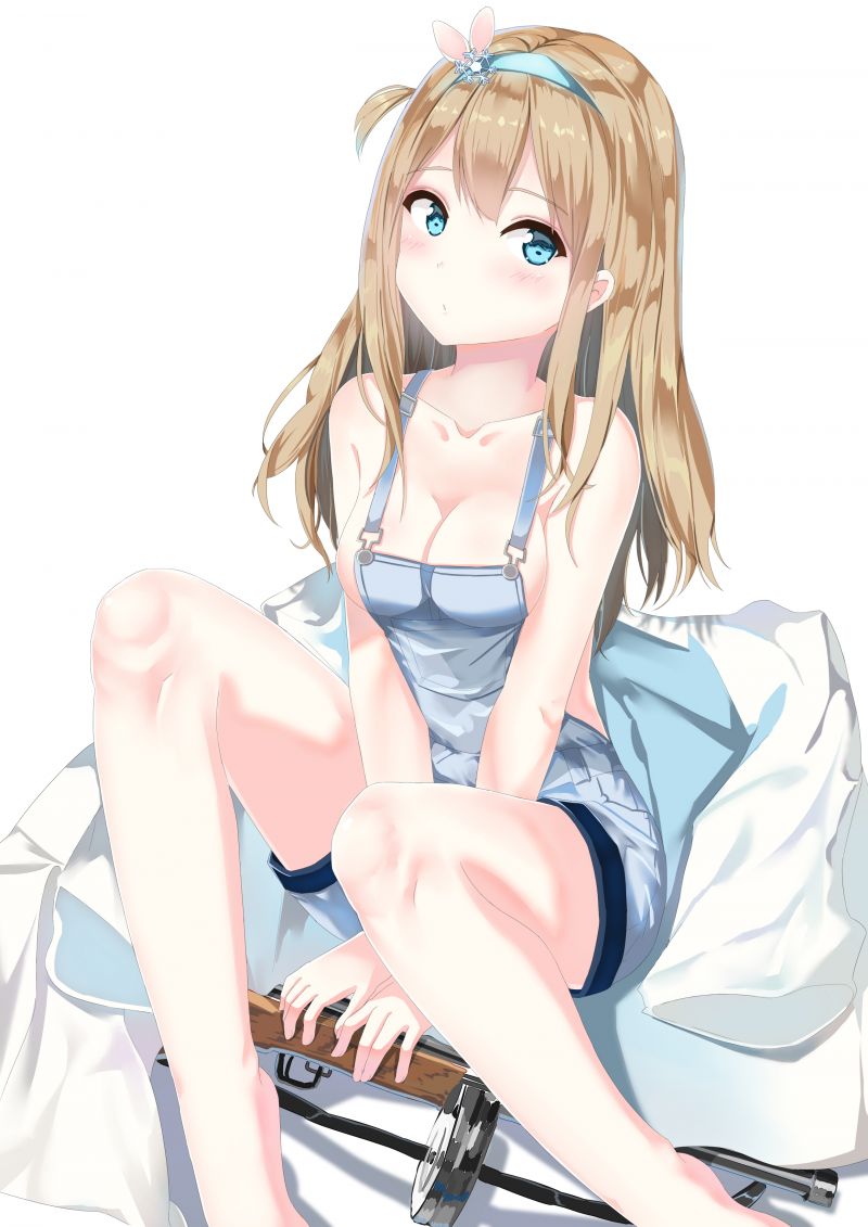 Suomi Girls Frontline, dívky Frontline, výstřih, modré oči Suomi Girls Frontline, dívky Frontline, výstřih, modré oči