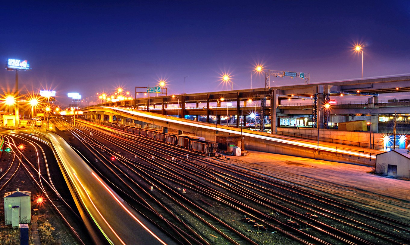 světla, město, panoráma města, noc, městský, silnice, železnice, večer, most, HDR, provoz, světlo stezky, Dálnice, soumrak, minout, doprava, spojení, urban area, Metropolitní oblast, veřejná doprava