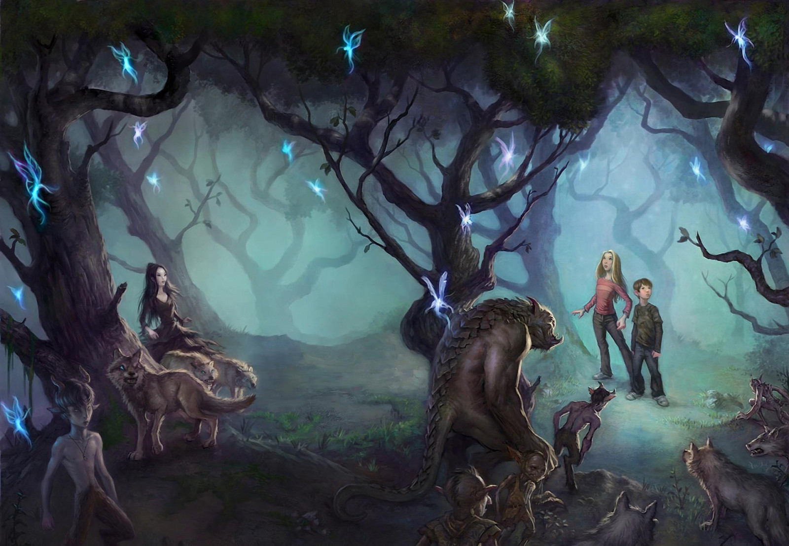 Wallpaper children, jungle, mythology, screenshot, computer wallpaper, wolves, surprisingly