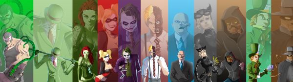 Catwoman,Harley Quinn,Joker,Poison Ivy,Bane DC Comics,Riddler DC Comics