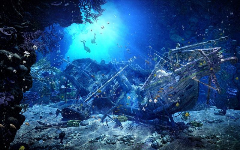 1920x1200 px, UMĚNÍ, umělecká díla, loď, fantazie, oceán 1920x1200 px, UMĚNÍ, umělecká díla, loď, fantazie, oceán
