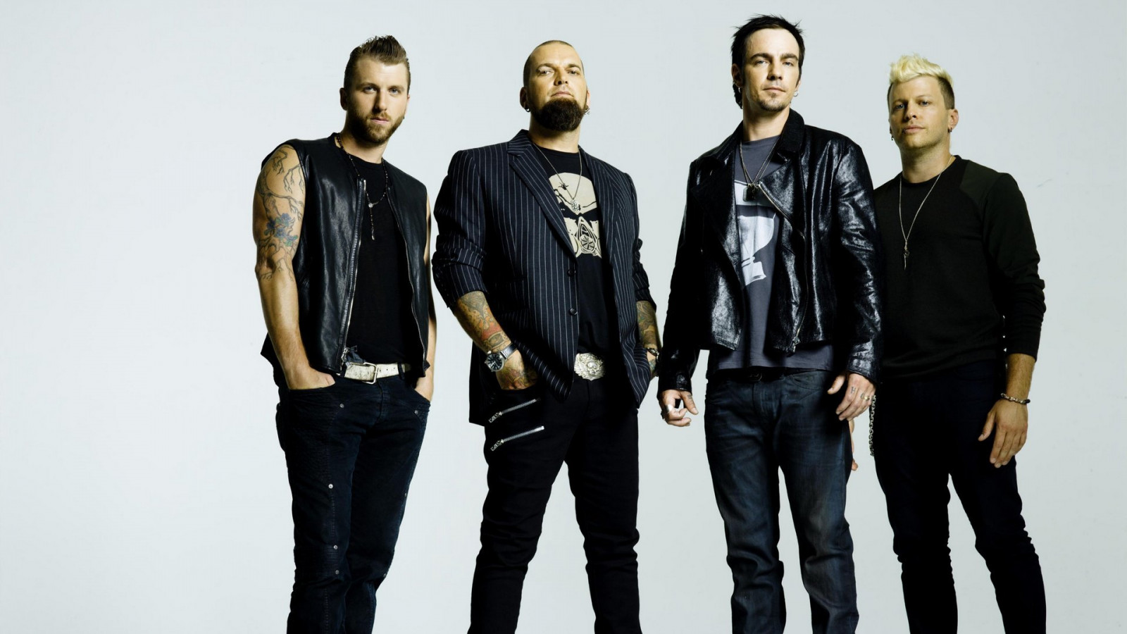 model, Gentleman, bunda, móda, kůže, jaro, Three Days Grace se, textil, focení, svrchní oděvy, adam gontier, neil sanderson, brad walst, barry stock