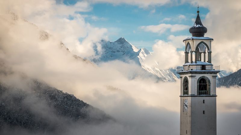 ท้องฟ้า, เมฆ, ภูเขา, บรรยากาศ, หอคอย, เช้า