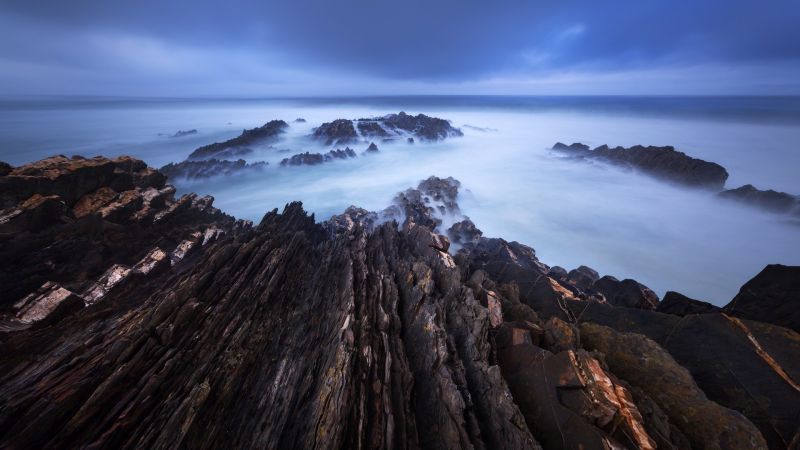 landscape, sea, hill, rock, nature, sunset landscape, sea, hill, rock, nature, sunset