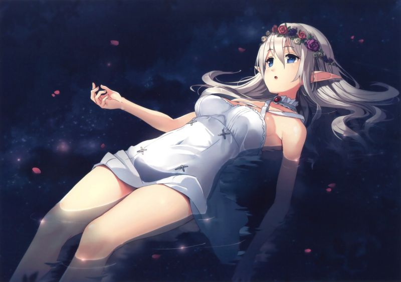 Arte fantasía, mar, Ropa blanca, Elfos, Anime, Papel pintado de la computadora