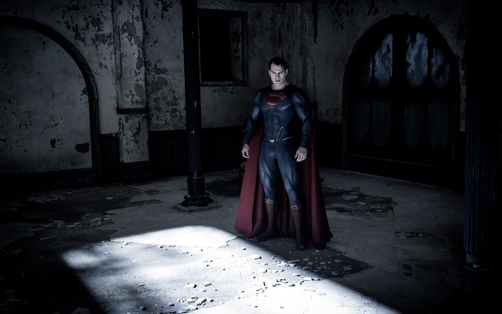 černobílý, DC Comics, Batman v Superman Dawn of Justice, Superman, Henry Cavill, půlnoc, tma, Snímek obrazovky, fiktivní postava