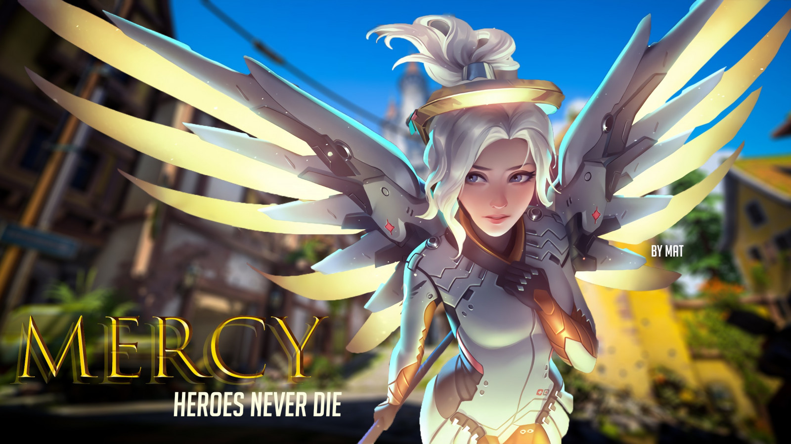 Wallpaper EICHENWALDE Overwatch, Mercy Overwatch, PC gaming, graphic
