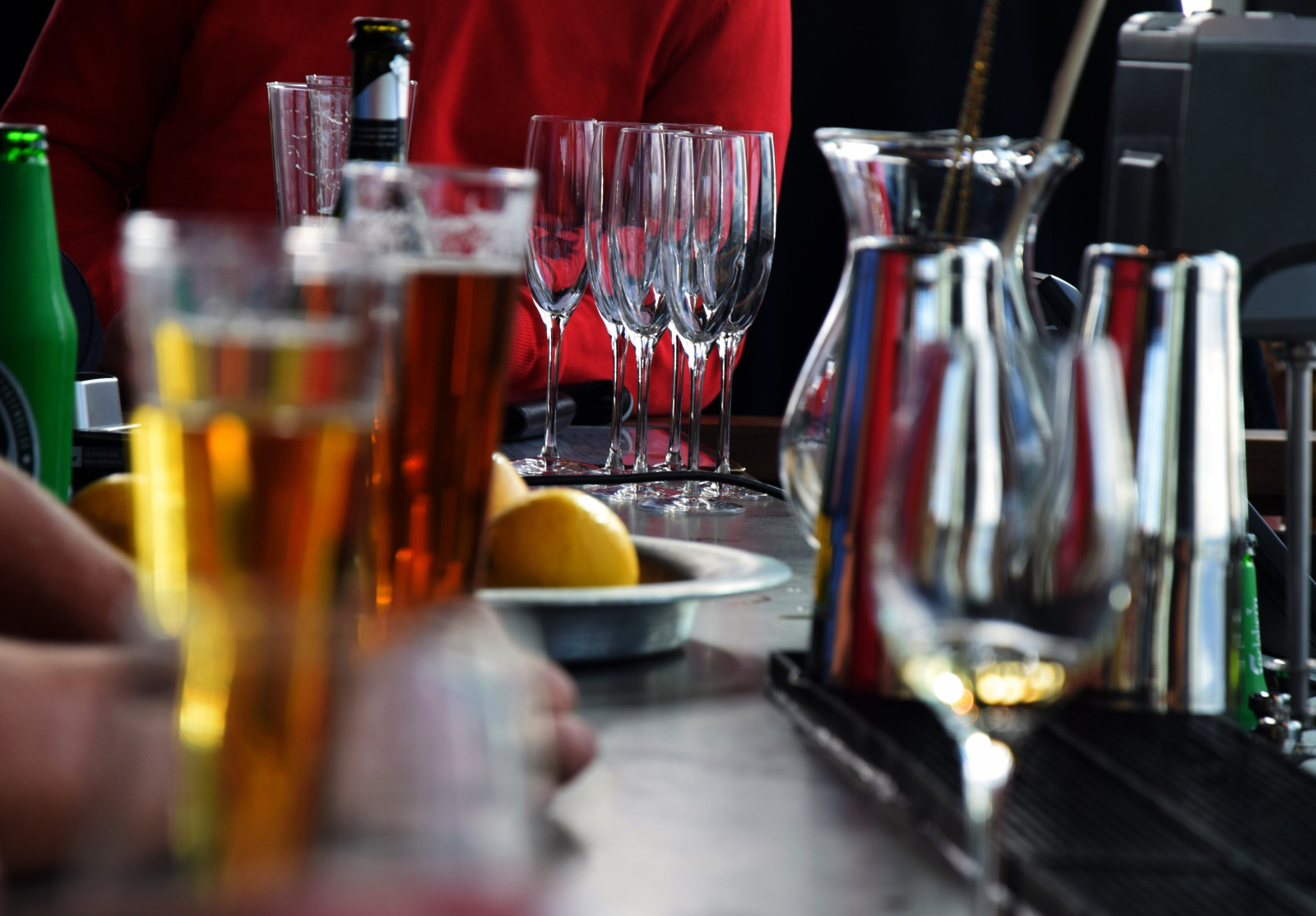 brýle, víno, napít se, pivo, bar, restaurace, Švédsko, hospoda, kuchyňský stůl, Malmo, clarionhotel, smysl, alkoholický nápoj